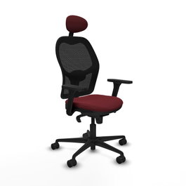PIQUERAS Y CRESPO Silla de oficina Jorquera con mecanismo Sincro, Granate y Negro
