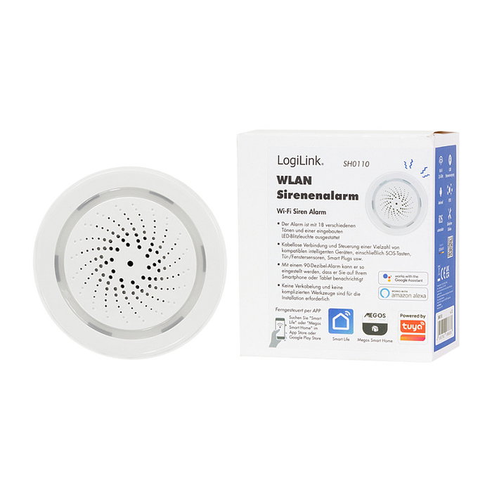 LogiLink Sirena de Alarma WiFi Smart USB Compatible con Tuya