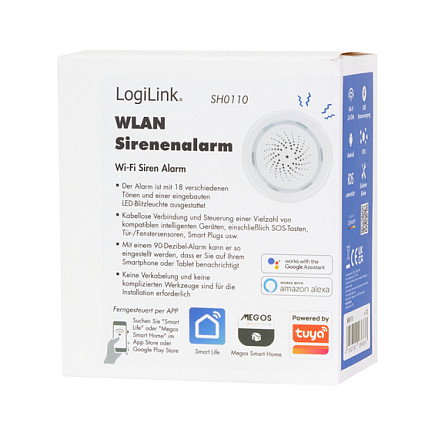 LogiLink Sirena de Alarma Inteligente WiFi Smart USB, Compatible con Tuya LogiLink Sirena de Alarma Inteligente WiFi Smart USB, Compatible con Tuya