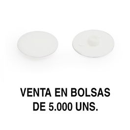 HERRAJES ALK Tapa Excéntrica Embellecedora Ø17Mm Formato Bolsa 5000 Unidades Acabado Blanco