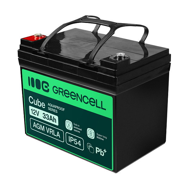 Green Cell Batería Cube AGM VRLA 12V 33Ah AGM12V33AH-J