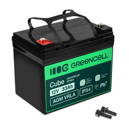 Green Cell Batería Cube AGM VRLA 12V 33Ah AGM12V33AH-J