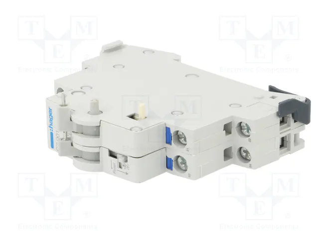 Hager CZ001 Contacto de señal para interruptor diferencial <125A 2 cerrados y 2+ abiertos 6A 240V Hager CZ001 Contacto de señal para interruptor diferencial <125A 2 cerrados y 2+ abiertos 6A 240V