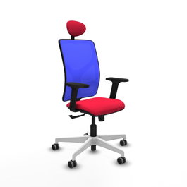 PIQUERAS Y CRESPO Silla de oficina Motilla con mecanismo Sincro, Rojo y Azul