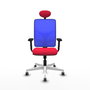 PIQUERAS Y CRESPO Silla de oficina Motilla con mecanismo Sincro, Rojo y Azul