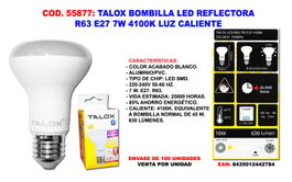 TALOX Bombilla LED Reflectora R63 E27 7W 4100K Luz Neutra