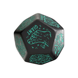 Viridian Jumbo dado Monster Generator Die D12 Negro