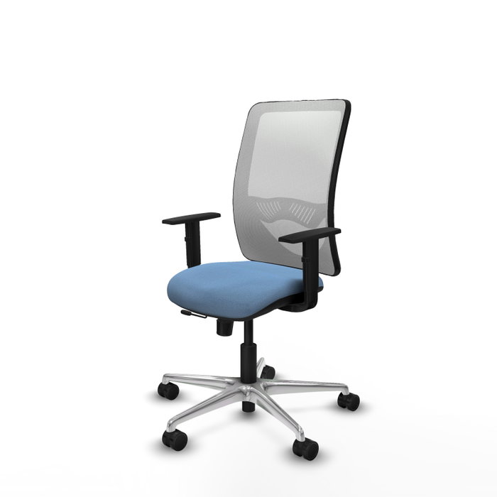 PIQUERAS Y CRESPO Silla de oficina Zulema con mecanismo Sincro/Traslack Azul cielo y Blanco