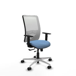 PIQUERAS Y CRESPO Silla de oficina Zulema con mecanismo Sincro/Traslack Azul cielo y Blanco