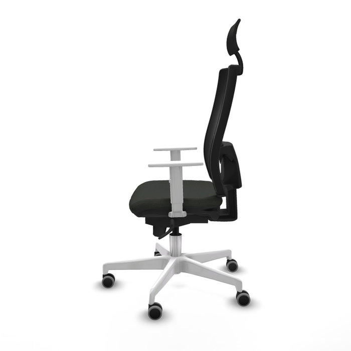 PIQUERAS Y CRESPO Silla de oficina Horna con mecanismo Sincro, Negro y Brazos Blancos PIQUERAS Y CRESPO Silla de oficina Horna con mecanismo Sincro, Negro y Brazos Blancos