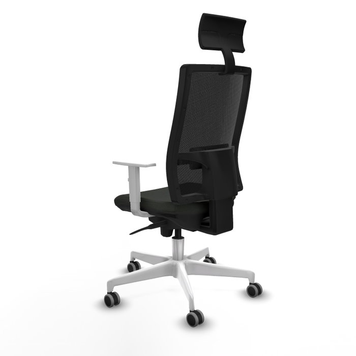 PIQUERAS Y CRESPO Silla de oficina Horna con mecanismo Sincro, Negro y Brazos Blancos PIQUERAS Y CRESPO Silla de oficina Horna con mecanismo Sincro, Negro y Brazos Blancos