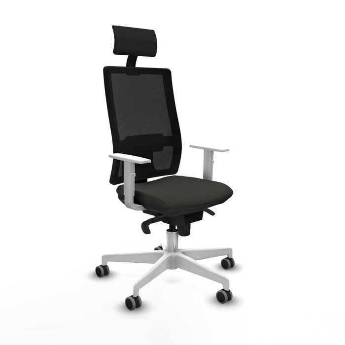 PIQUERAS Y CRESPO Silla de oficina Horna con mecanismo Sincro, Negro y Brazos Blancos PIQUERAS Y CRESPO Silla de oficina Horna con mecanismo Sincro, Negro y Brazos Blancos