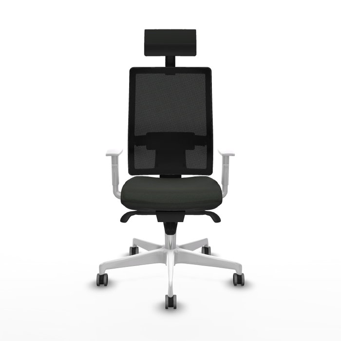 PIQUERAS Y CRESPO Silla de oficina Horna con mecanismo Sincro, Negro y Brazos Blancos PIQUERAS Y CRESPO Silla de oficina Horna con mecanismo Sincro, Negro y Brazos Blancos