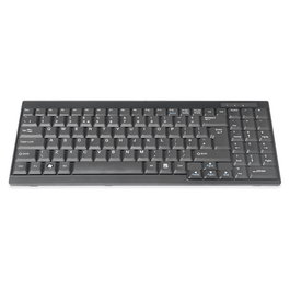 Digitus Teclado Alámbrico 100% QWERTY Inglés Diseño Británico para Consolas TFT, Negro