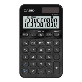 Casio Calculadora de Oficina SL-310YC-BK 10 Dígitos con Pantalla Grande, Cálculo de Impuestos, Negro