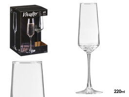 Vivalto Copa Cava 220 ml Vidrio Transparente 7.5 x 24.5 x 7.5 cm (Set de 24)