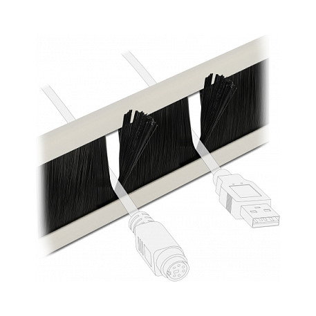 DeLOCK Panel de gestión de cables de 2U con cepillos de 10 pulgadas gris