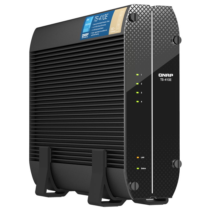 QNAP TS-410E-8G NAS 4-Bay Torre, Intel Celeron J6412 Quad-Core 2.6 GHz, 8 GB RAM, 4 Bahías SATA III 2.5", QTS 5.0.1, RAID 0/1/5/6/10/JBOD
