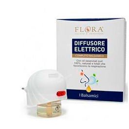FLORA Difusor Eléctrico Balsámico con Recarga 25 Ml Purifica y Refresca el Ambiente Ideal para Vías Respiratorias Apto para Bebés
