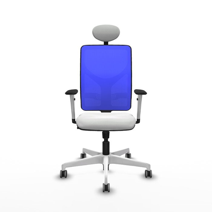 PIQUERAS Y CRESPO Silla de oficina Motilla con mecanismo Sincro, Blanco y Azul PIQUERAS Y CRESPO Silla de oficina Motilla con mecanismo Sincro, Blanco y Azul