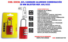 AVL Candado de Combinación 30 mm AVL1033