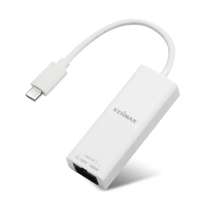 Edimax Adaptador USB-C Tipo C 3.2 Gen 1 a Ethernet Gigabit 1000 Mbps para Portátil - Blanco