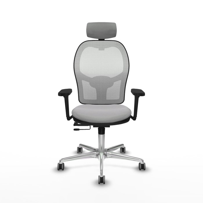 PIQUERAS Y CRESPO Silla de oficina Jorquera con mecanismo Sincro/Traslack, Gris claro y Blanco