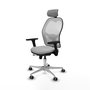 PIQUERAS Y CRESPO Silla de oficina Jorquera con mecanismo Sincro/Traslack, Gris claro y Blanco