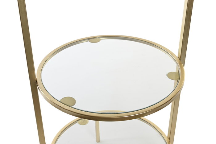 DKD Home Decor Estantería Dorado Metal Cristal 30 x 86 x 32.5 cm con 4 Estantes