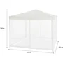 Arbor de jardín con 4 redes de mosquitos - 3x3m - Acero y poliéster 140 G - Blanco