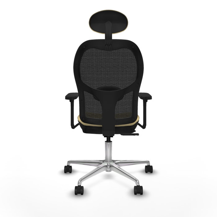 PIQUERAS Y CRESPO Silla de oficina Jorquera con Mecanismo Sincro/Traslack, Similpiel Crema y Malla Negra PIQUERAS Y CRESPO Silla de oficina Jorquera con Mecanismo Sincro/Traslack, Similpiel Crema y Malla Negra