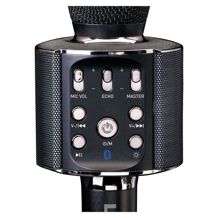 Lenco BMC-090 Micrófono Karaoke Inalámbrico Bluetooth Negro Metal Plástico 10m Batería 8h 5W