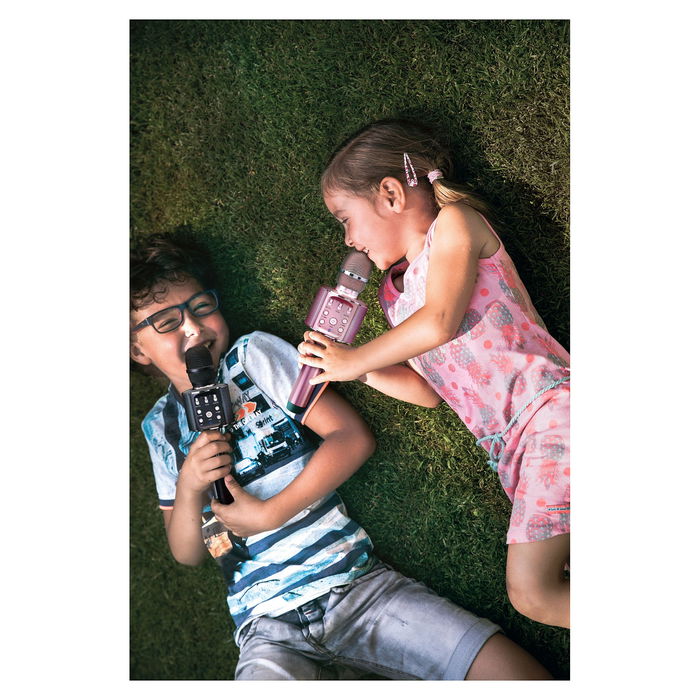 Lenco BMC-090 Micrófono Karaoke Inalámbrico Bluetooth Negro Metal Plástico 10m Batería 8h 5W