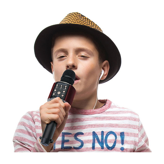 Lenco BMC-090 Micrófono Karaoke Inalámbrico Bluetooth Negro Metal Plástico 10m Batería 8h 5W