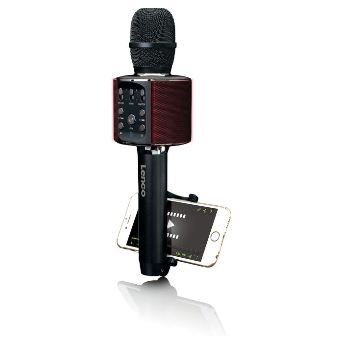 Lenco BMC-090 Micrófono Karaoke Inalámbrico Bluetooth Negro Metal Plástico 10m Batería 8h 5W