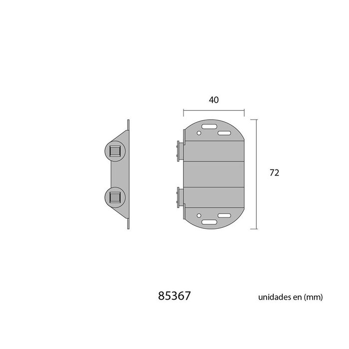 Edm Cierre de Imán Doble para Mueble Hi-Fi Color Negro con Tornillería Incluida