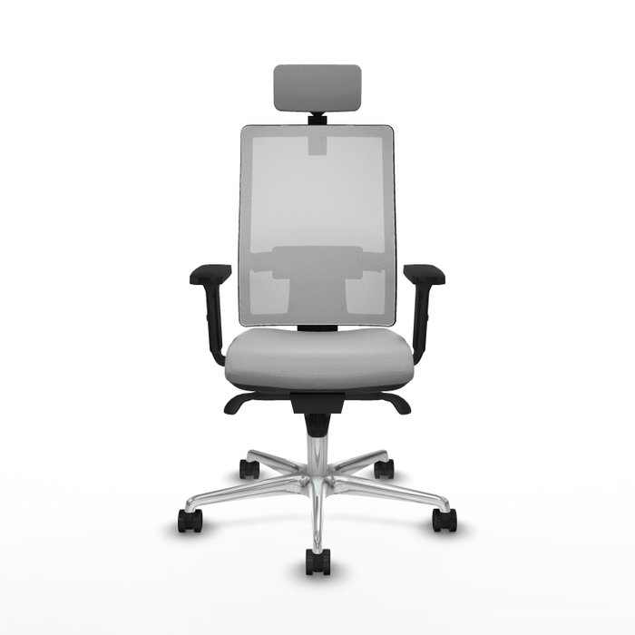 PIQUERAS Y CRESPO Silla de oficina Horna con mecanismo Sincro, Gris claro y Blanco PIQUERAS Y CRESPO Silla de oficina Horna con mecanismo Sincro, Gris claro y Blanco