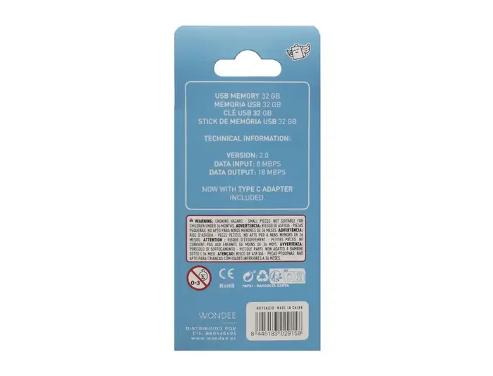 Wondee Memoria USB Abeja Mr. Wonderful 32GB con Adaptador USB C