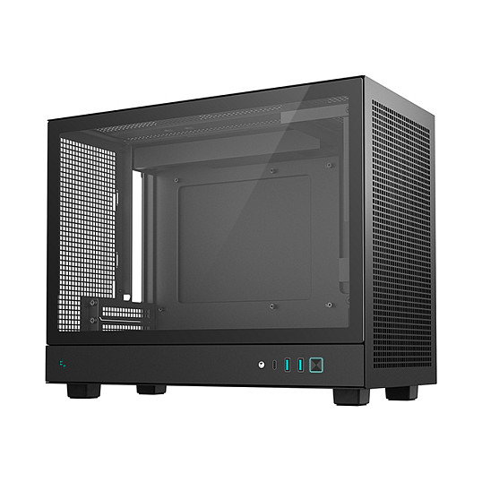 DeepCool CH160 PLUS, Caja PC Small Form Factor, Micro ATX/Mini-ITX, Negro, Ventana Vidrio Templado
