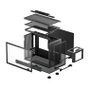 DeepCool CH160 PLUS, Caja PC Small Form Factor, Micro ATX/Mini-ITX, Negro, Ventana Vidrio Templado