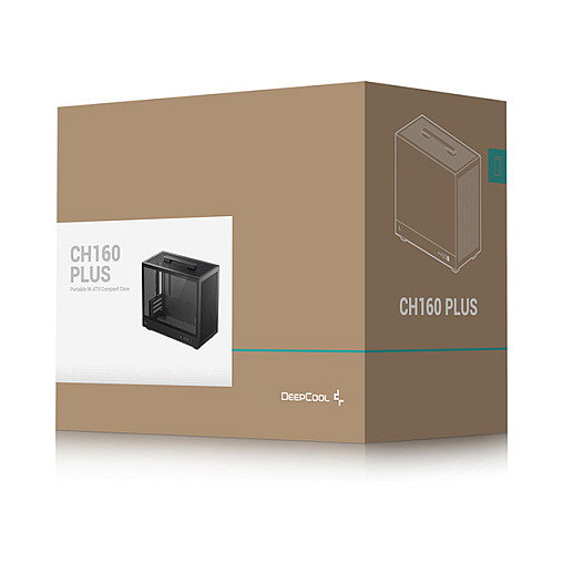 DeepCool CH160 PLUS, Caja PC Small Form Factor, Micro ATX/Mini-ITX, Negro, Ventana Vidrio Templado