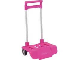 Carro portamochilas plegable fucsia 300x230x525 mm