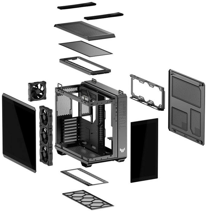 ASUS TUF Gaming GT502 Horizon Chasis Torre Media TG ARGB Negro
