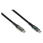 GoodConnections USB-C 2.0 Cable 1m con Pantalla Digital, Textilmantel, 100W, Grafito