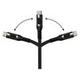 GoodConnections USB-C 2.0 Cable 1m con Pantalla Digital, Textilmantel, 100W, Grafito