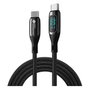 GoodConnections USB-C 2.0 Cable 1m con Pantalla Digital, Textilmantel, 100W, Grafito