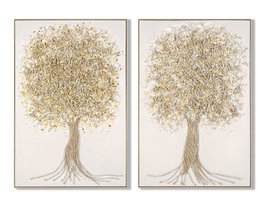 DKD Home Decor Cuadro Lienzo MDF 82x4,5x122 Árbol (Surtido de 2 unidades)
