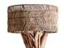 DKD Home Decor Lámpara de Pie de Raíz de Teca Reciclada con Pantalla de Fibra de Banana
