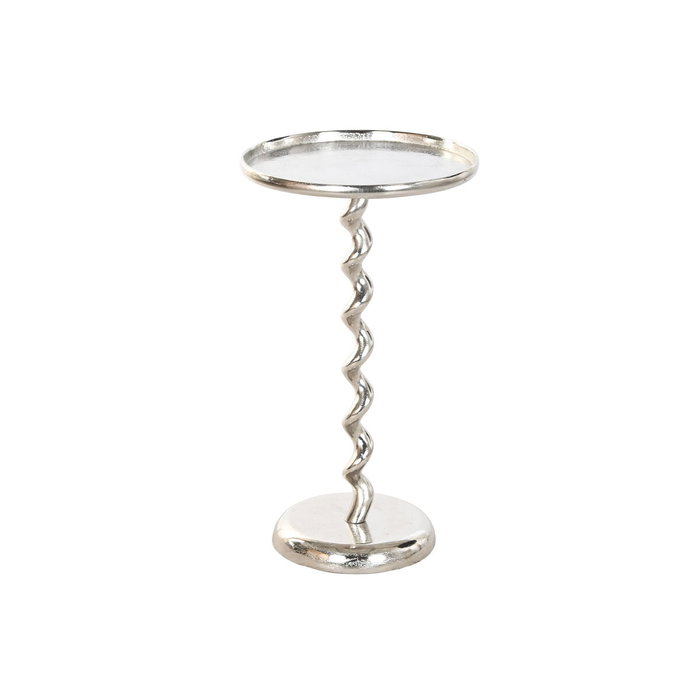 DKD Home Decor Mesita Auxiliar de Aluminio Espiral Plateado