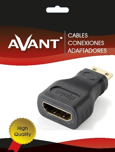 AVANT CONNECT Adaptador Mini HDMI Macho/Hembra, Adaptador Mini HDMI a HDMI Estándar - Referencia: 10PZS